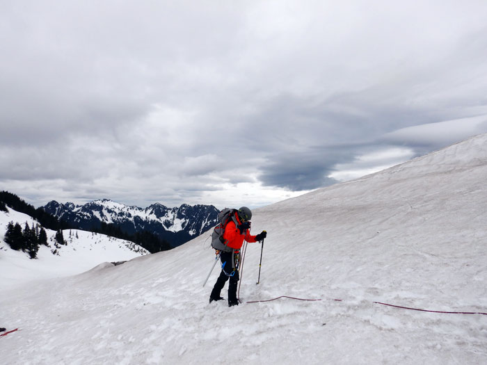 hiking towards another camp